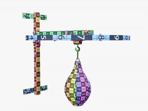 Punching bag with bracket 3D Model