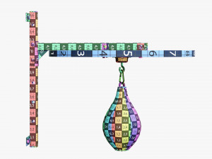 Punching bag with bracket Model 3D