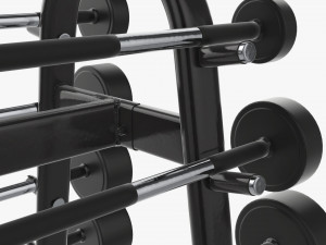 Rubber barbell set on rack Modelo 3D