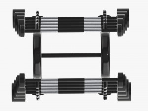 Rubber barbell set on rack Modelo 3D