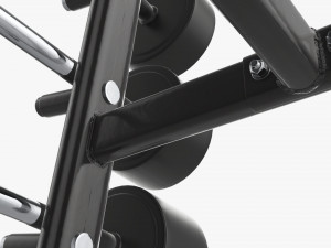 Rubber barbell set on rack Modelo 3D