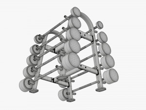 Rubber barbell set on rack Modelo 3D