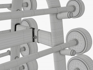 Rubber barbell set on rack Modelo 3D