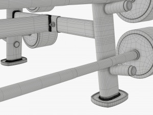 Rubber barbell set on rack Modelo 3D