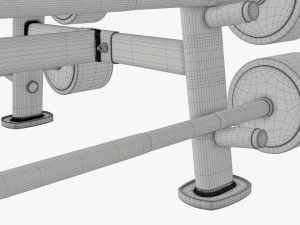 Juego de pesas de goma sobre rejilla. Modelo 3D