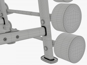 Rubber barbell set on rack Modelo 3D