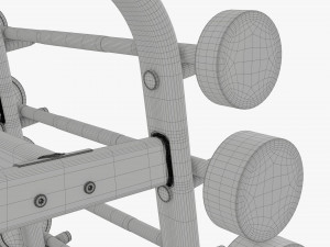 Rubber barbell set on rack Modelo 3D