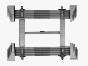 Rubber barbell set on rack Modelo 3D