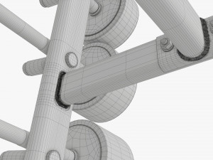 Rubber barbell set on rack Modelo 3D