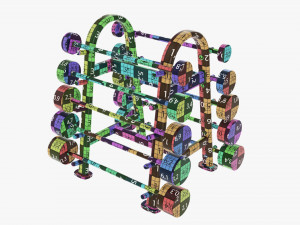 Rubber barbell set on rack Modelo 3D