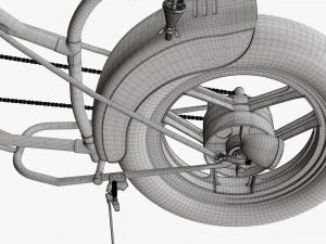 Stylized vintage bicycle 02 3D Model