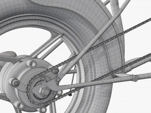 Stylized vintage bicycle 02 3D Model