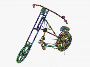 Stylized vintage bicycle 02 3D Model
