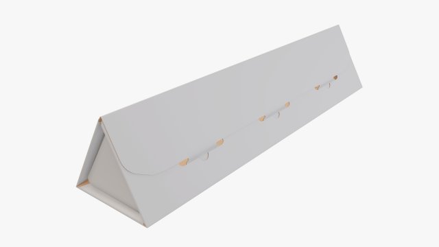 Triangular tube cardboard box 3D Model .c4d .max .obj .3ds .fbx .stl .blend 