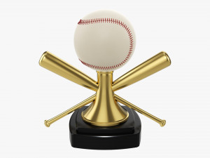 Trophy baseball ball bat 3D Model