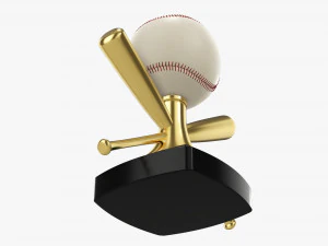Taco de bola de beisebol trof&eacute;u Modelo 3D