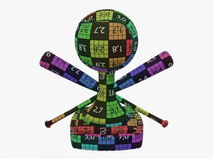 Taco de bola de beisebol trof&eacute;u Modelo 3D