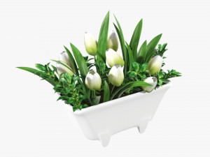 Tulip composition in bathtub Modelo 3D