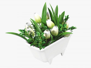 Tulip composition in bathtub Modelo 3D