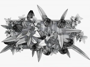 Tulip composition in bathtub 3D Model