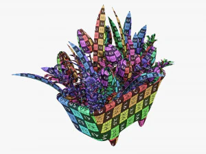 Tulip composition in bathtub 3D Model