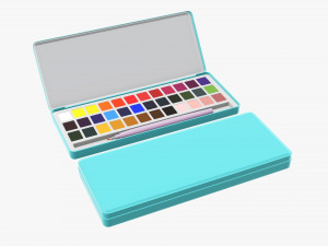 Watercolor paint set 3D Model
