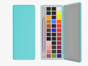 Watercolor paint set Modèle 3D