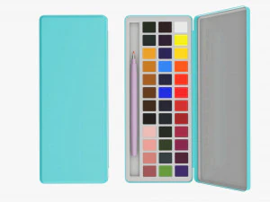 Watercolor paint set 3D Model