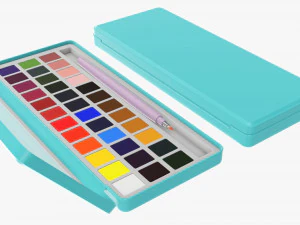 Watercolor paint set 3D Model