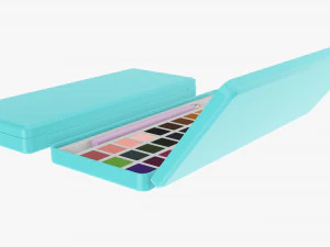 Watercolor paint set 3D Model