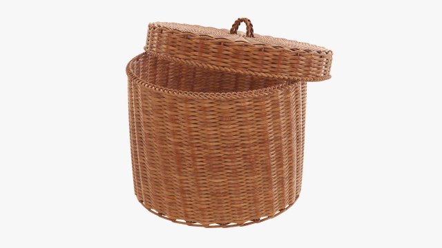 Wicker box big 3D Модель .c4d .max .obj .3ds .fbx .stl .blend 