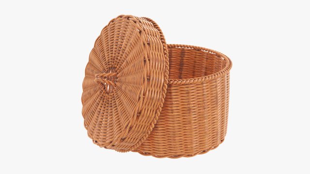 Wicker box medium 3D 모델 .c4d .max .obj .3ds .fbx .stl .blend 