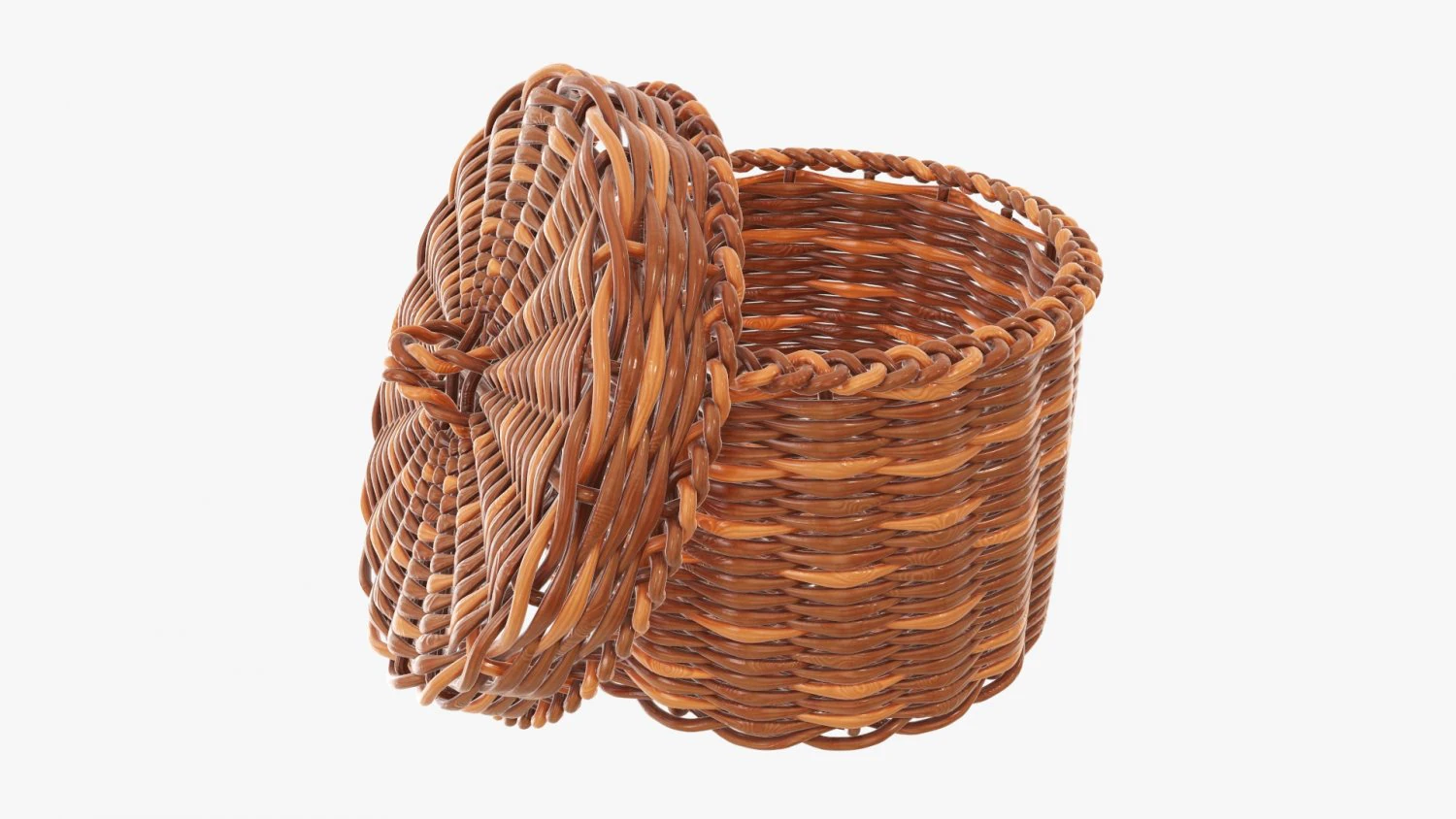 Wicker box small 3D Model .c4d .max .obj .3ds .fbx .stl .blend 