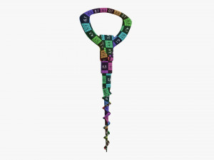 Wine bottle corkscrew 02 Modelo 3D
