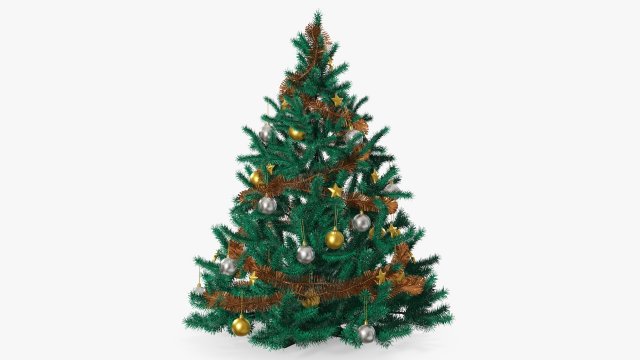 Artificial fir tree decorated 01 3D Model .c4d .max .obj .3ds .fbx .stl .blend 