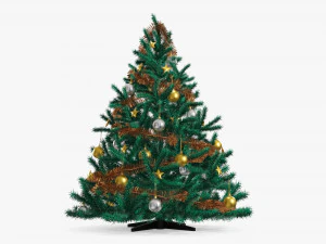 Artificial fir tree decorated 01 3D Model