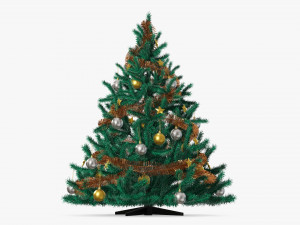 Artificial fir tree decorated 01 3D Model