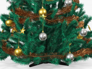 Artificial fir tree decorated 01 3D Model