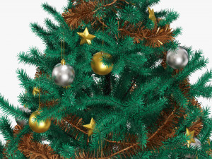 Artificial fir tree decorated 01 3D Model