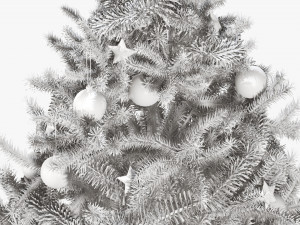 Artificial fir tree decorated 01 3D Model