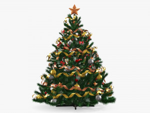 Artificial fir tree decorated 02 Modelo 3D