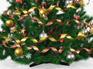 Artificial fir tree decorated 02 3D Model
