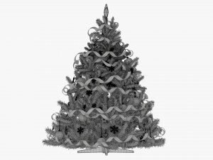 Artificial fir tree decorated 02 3D Model