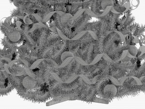 Artificial fir tree decorated 02 3D Model