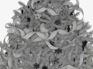 Abeto artificial decorado 02 Modelo 3D