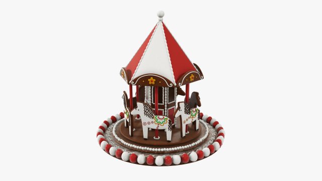 Christmas cookie carousel 3D Model .c4d .max .obj .3ds .fbx .stl .blend 