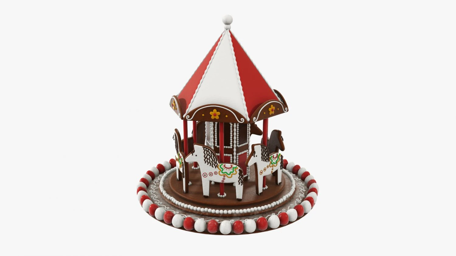 Christmas cookie carousel 3D Model .c4d .max .obj .3ds .fbx .stl .blend 
