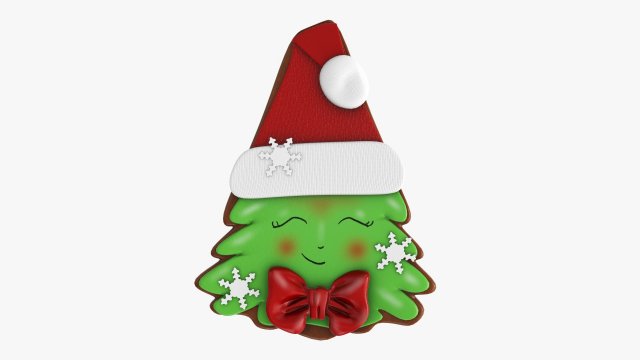 Christmas cookie fir tree 01 3D Модель .c4d .max .obj .3ds .fbx .stl .blend 
