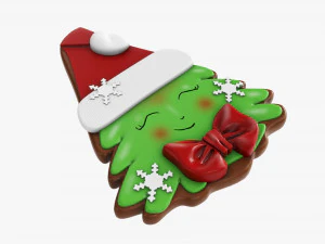 Christmas cookie fir tree 01 3D Model