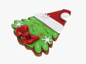 Christmas cookie fir tree 01 3D Модель